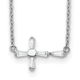 Sterling Silver CZ Cross Necklace
